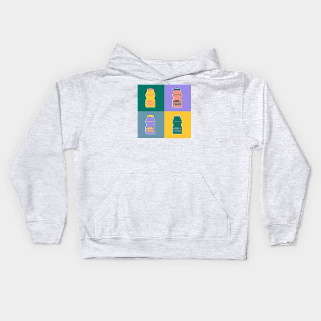 Yakult Pixel Art Retro Kids Hoodie by pichi pixel